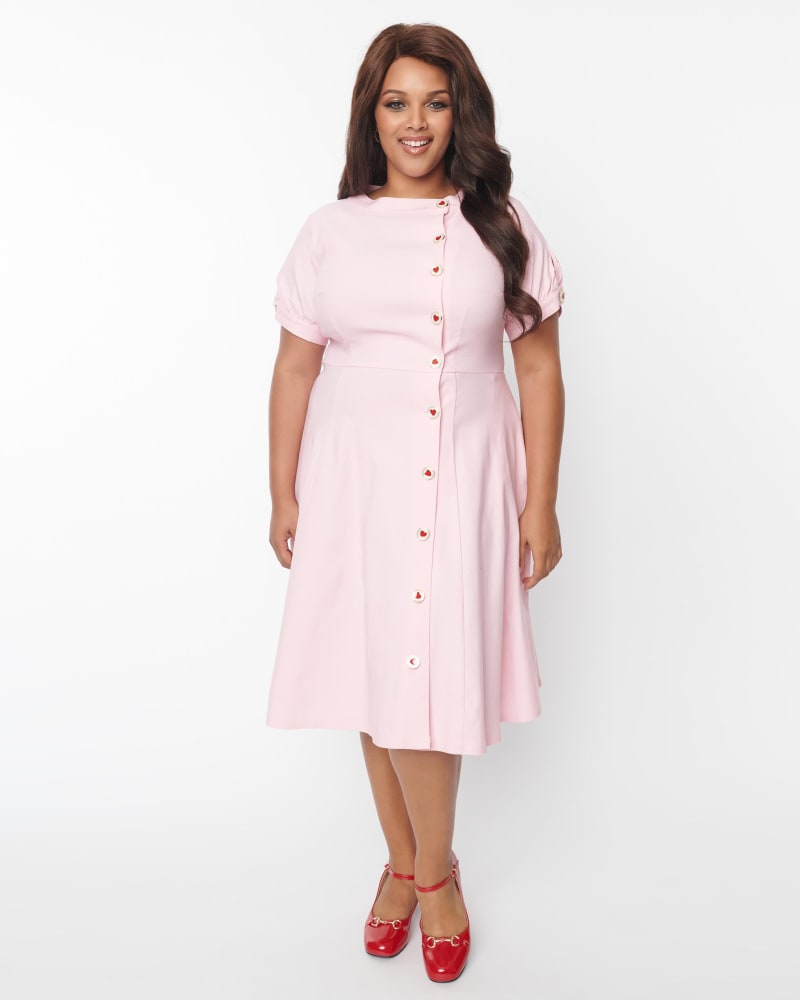 Plus size button clearance dress